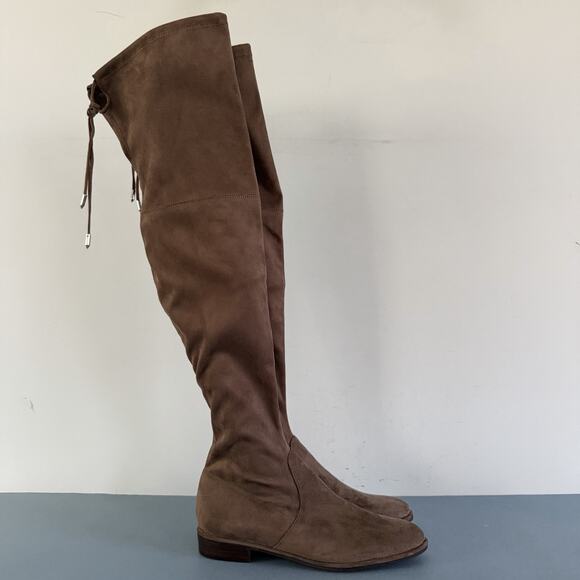 Marc Fisher Humor 2 Over The Knee Taupe Faux Suede Boots - Picture 4 of 6